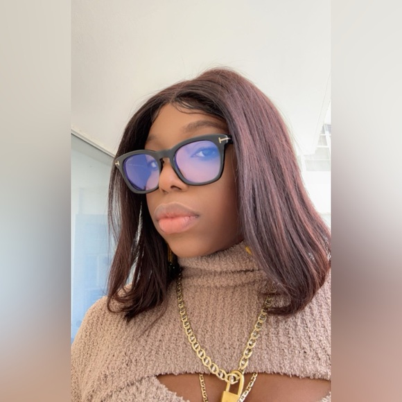 New Authentic Tom Ford Blue Light Block Square Unisex Eyeglasses FT5542-B 001 50 - Picture 1 of 14